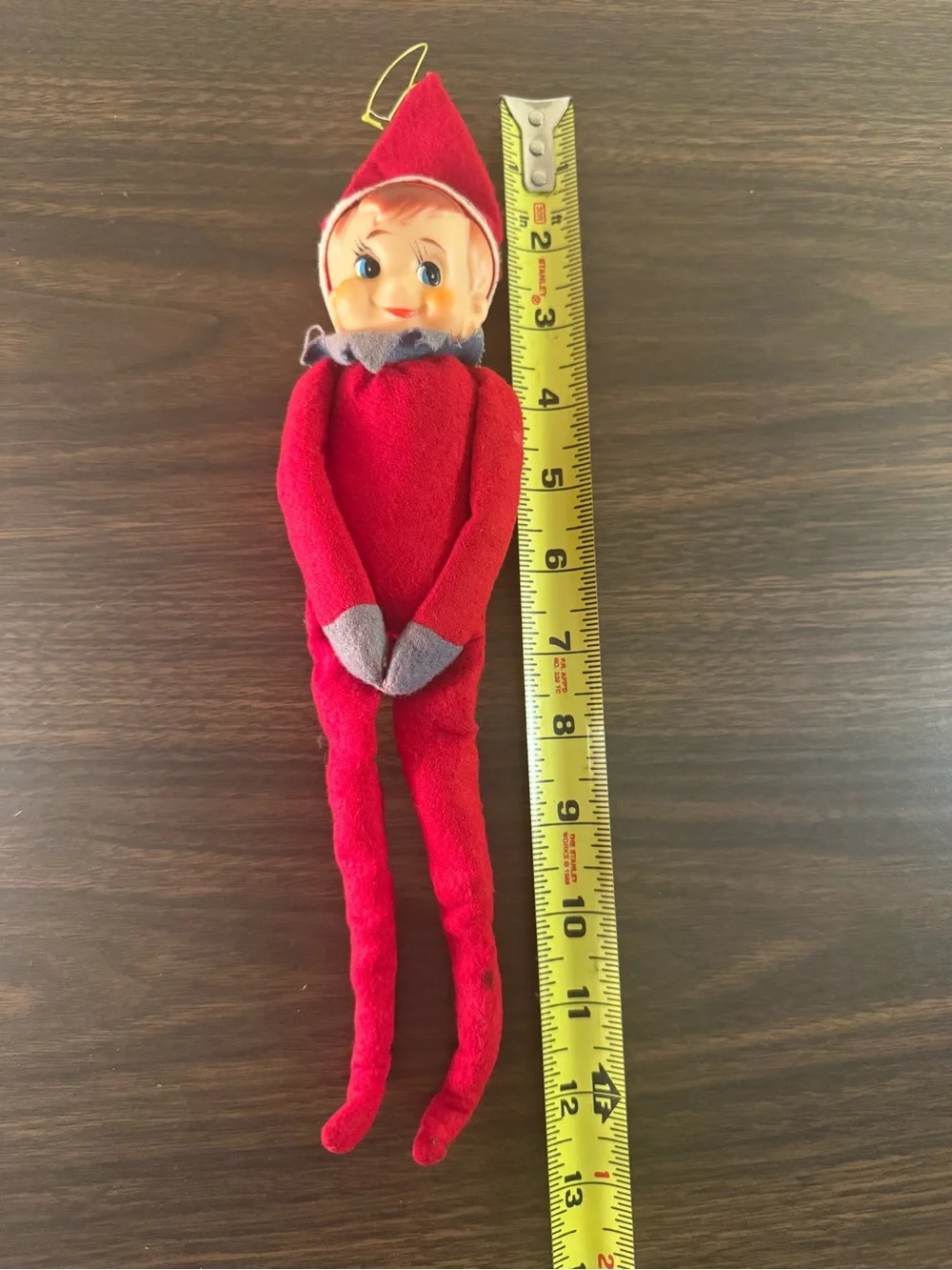 Vintage Made in Japan Knee Hugger Elf Pixie Tree Hugger Christmas Ornament 12”